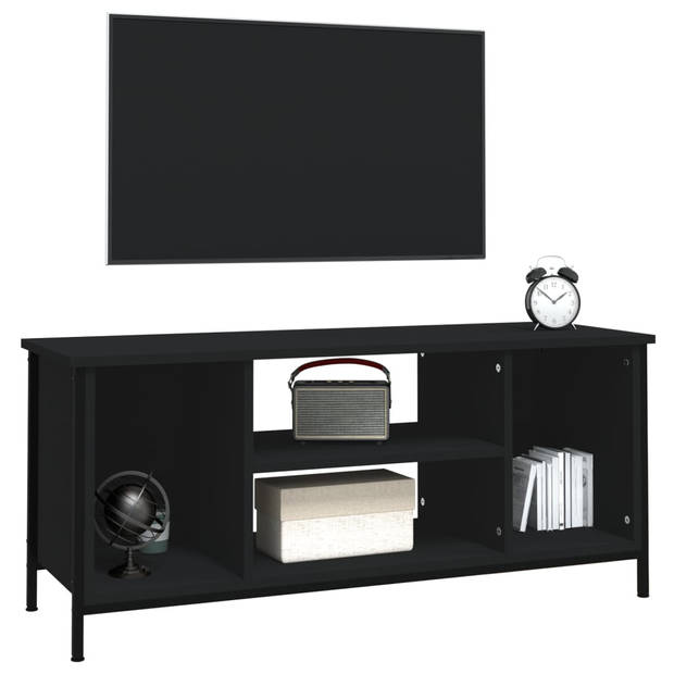 The Living Store TV-meubel Staal - 102x35x45 cm - Zwart