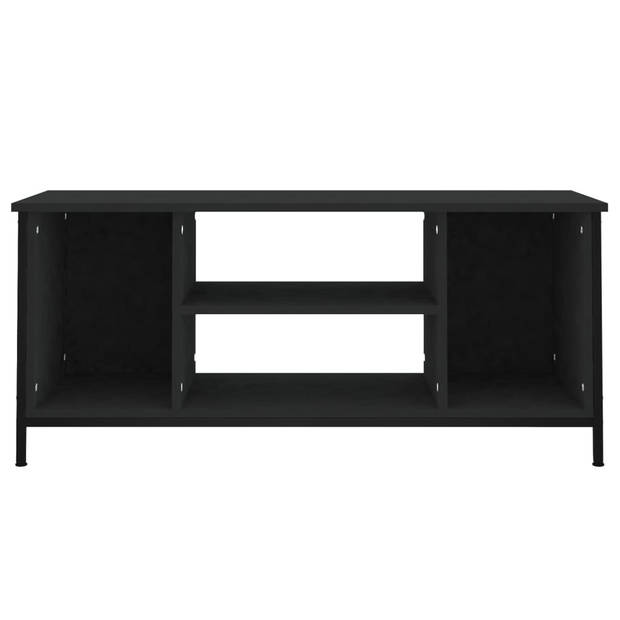 The Living Store TV-meubel Staal - 102x35x45 cm - Zwart