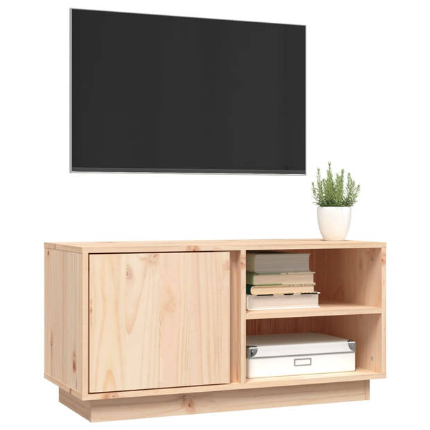 The Living Store Tv-meubel Massief Grenen - 80 x 35 x 40.5 cm - Rustiek uiterlijk