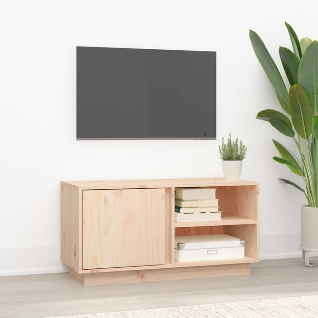 The Living Store Tv-meubel Massief Grenen - 80 x 35 x 40.5 cm - Rustiek uiterlijk