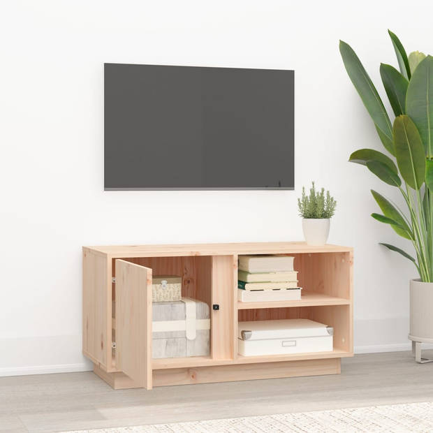 The Living Store Tv-meubel Massief Grenen - 80 x 35 x 40.5 cm - Rustiek uiterlijk