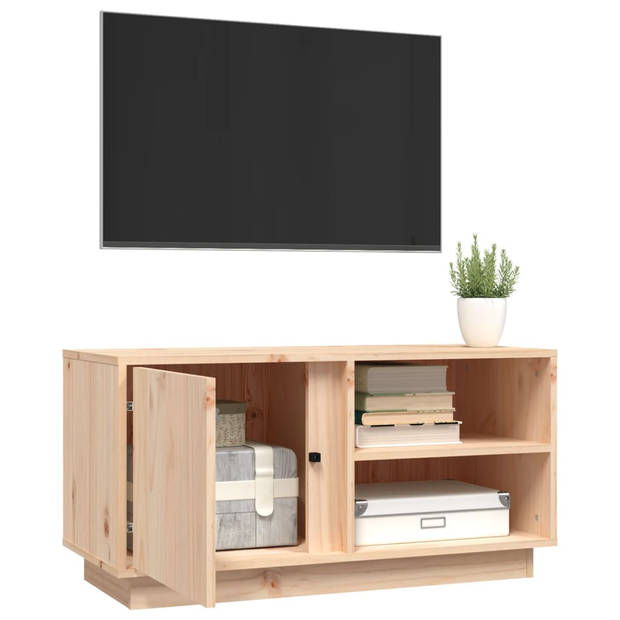 The Living Store Tv-meubel Massief Grenen - 80 x 35 x 40.5 cm - Rustiek uiterlijk