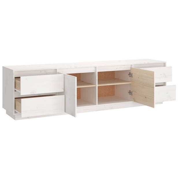 The Living Store Televisiekastenset - Grenenhout - 176 x 37 x 47.5 cm - Wit