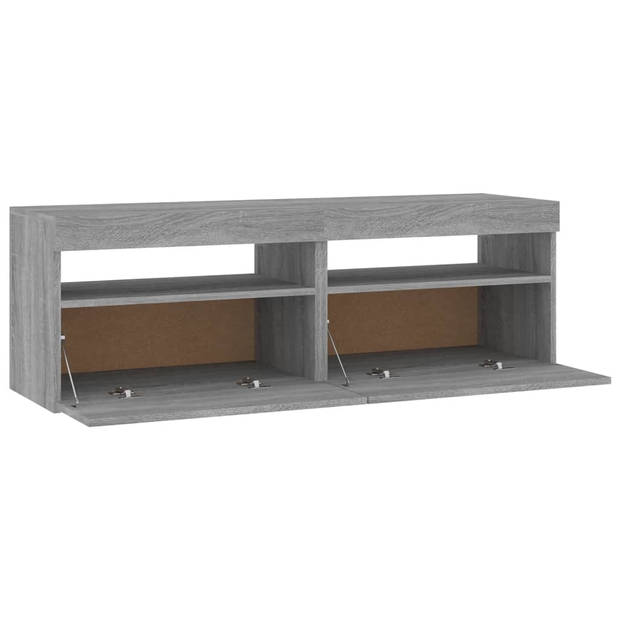 The Living Store TV-meubels - LED-verlichting - Grijs Sonoma Eiken - 60 x 35 x 40 cm - Bewerkt hout