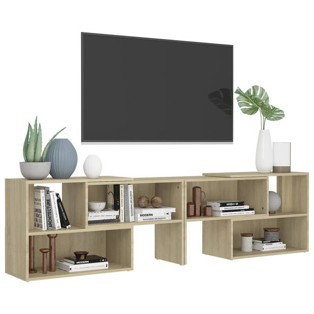 vidaXL Tv-meubel 149x30x52 cm bewerkt hout sonoma eikenkleurig