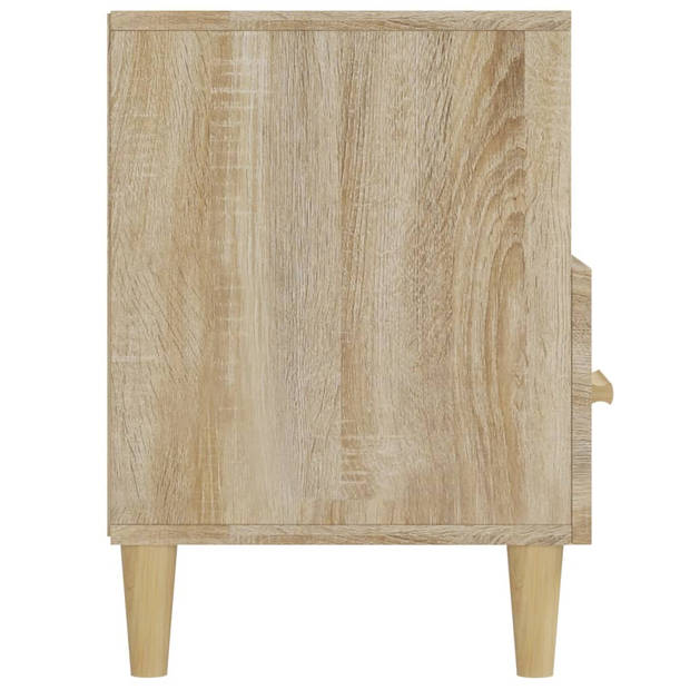 The Living Store TV meubel Sonoma eiken - Bewerkt hout - eucalyptushout - 102x36x50cm