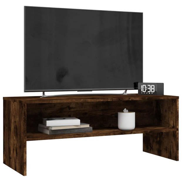 The Living Store TV-meubel Gerookt Eiken - 100x40x40 cm - Duurzaam hout