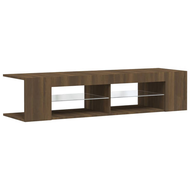 The Living Store TV-meubel Bewerkt hout - 135x39x30 cm - Bruineiken