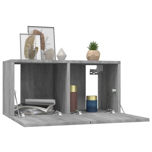 The Living Store TV-meubel - Hangend - 60x30x30cm - Grijs Sonoma Eiken