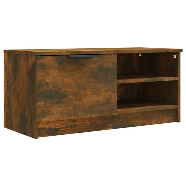 The Living Store TV-meubel Gerookt Eiken - Stereokast - 80x35x36.5 cm