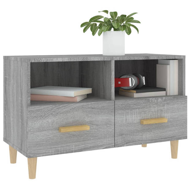 The Living Store Klassiek TV-meubel - grijs sonoma eiken - 80 x 36 x 50 cm - stevig en vochtbestendig