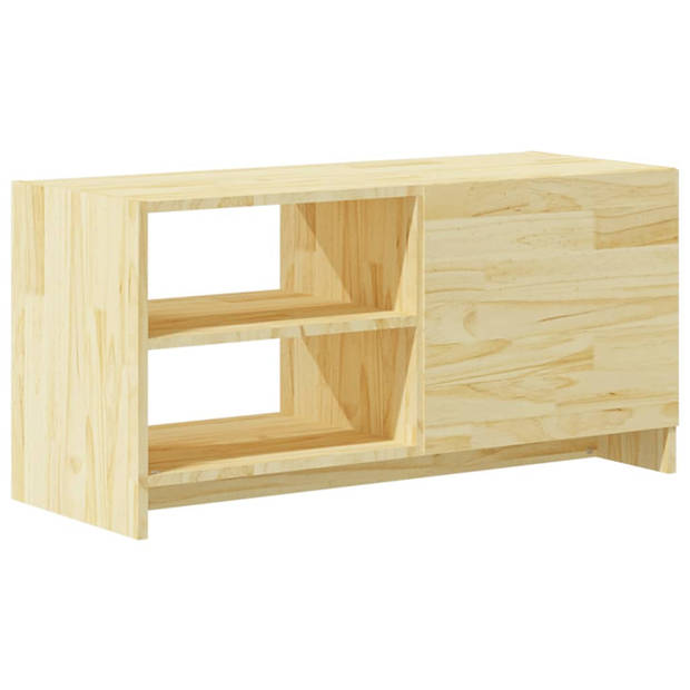 The Living Store TV-meubel Grenenhout - 80 x 31 x 39 cm - Met lades en opbergschappen