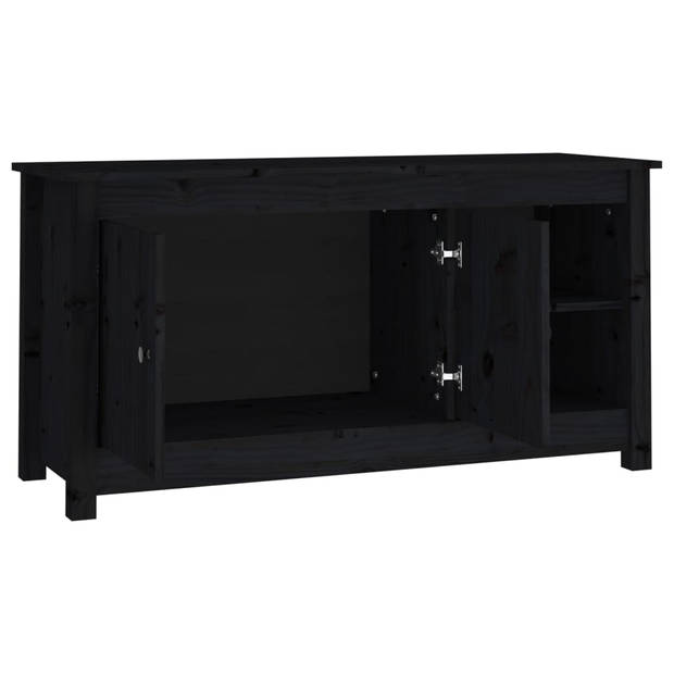The Living Store Tv-meubel - Grenenhout - 103x36.5x52cm - Zwart