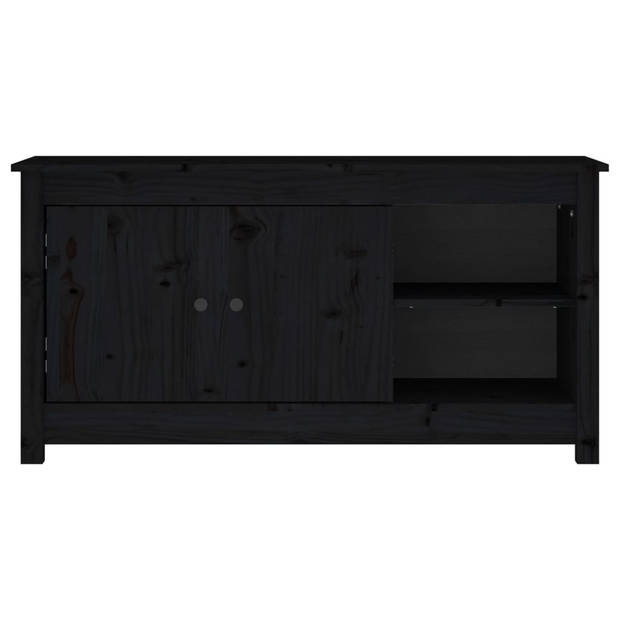 The Living Store Tv-meubel - Grenenhout - 103x36.5x52cm - Zwart