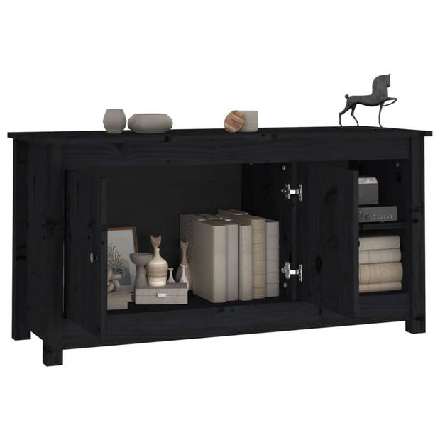 The Living Store Tv-meubel - Grenenhout - 103x36.5x52cm - Zwart