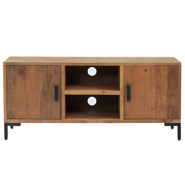 The Living Store Tv-meubel - Vintage industriële stijl - 110 x 35 x 48 cm - Massief grenen