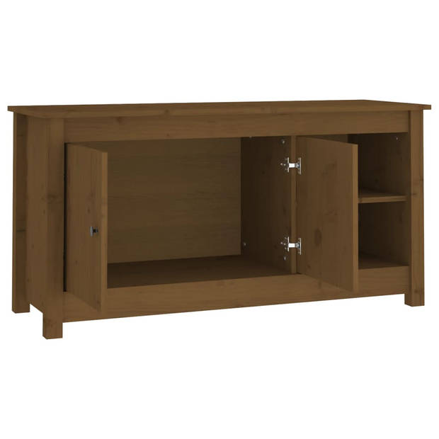 vidaXL Tv-meubel 103x36,5x52 cm massief grenenhout honingbruin