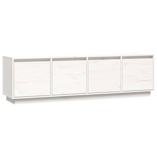 The Living Store TV-meubel Wit - Grenenhout - 156x37x45 cm - Trendy design