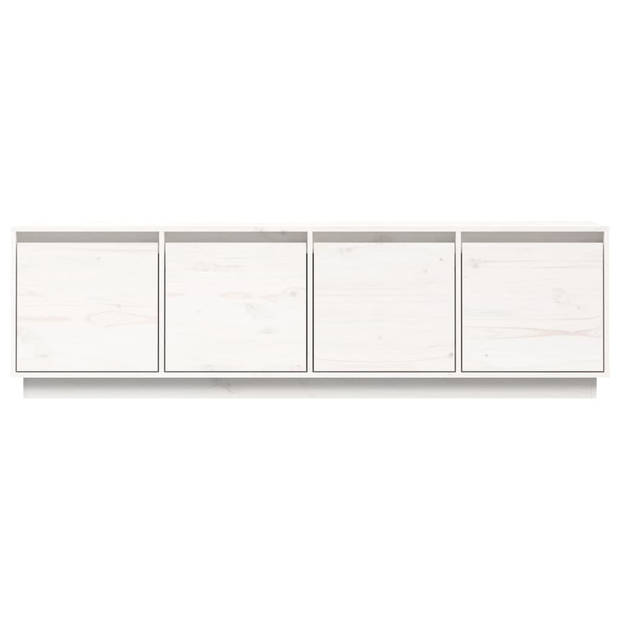 The Living Store TV-meubel Wit - Grenenhout - 156x37x45 cm - Trendy design