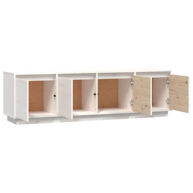 The Living Store TV-meubel Wit - Grenenhout - 156x37x45 cm - Trendy design