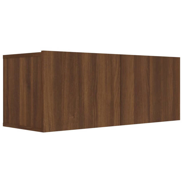 The Living Store Televisiemeubelset - Bruineiken - 30.5 x 30 x 90 cm / 30.5 x 30 x 60 cm / 80 x 30 x 30 cm -