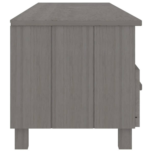 The Living Store HAMAR TV-meubel - lichtgrijs massief grenenhout - 158 x 40 x 40 cm - 3 lades 3 vakken