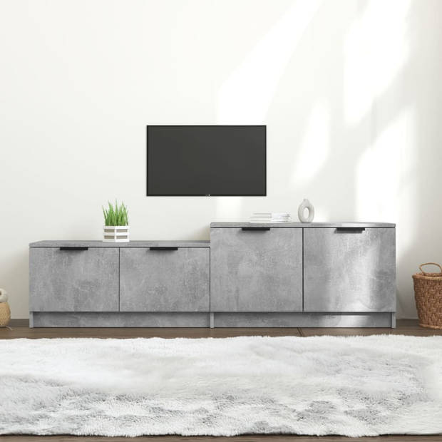 The Living Store TV-meubel Betongrijs 158.5 x 36 x 45 cm - Praktisch en stevig meubel van bewerkt hout