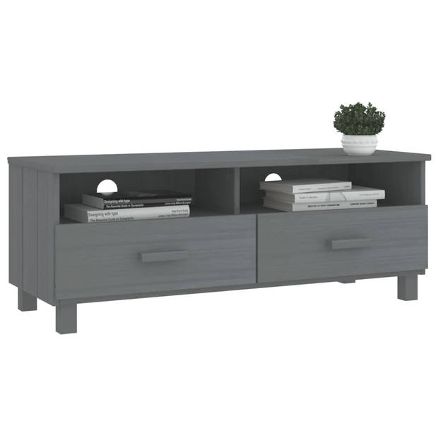 The Living Store HAMAR TV-meubel - donkergrijs - 106 x 40 x 40 cm - massief grenenhout