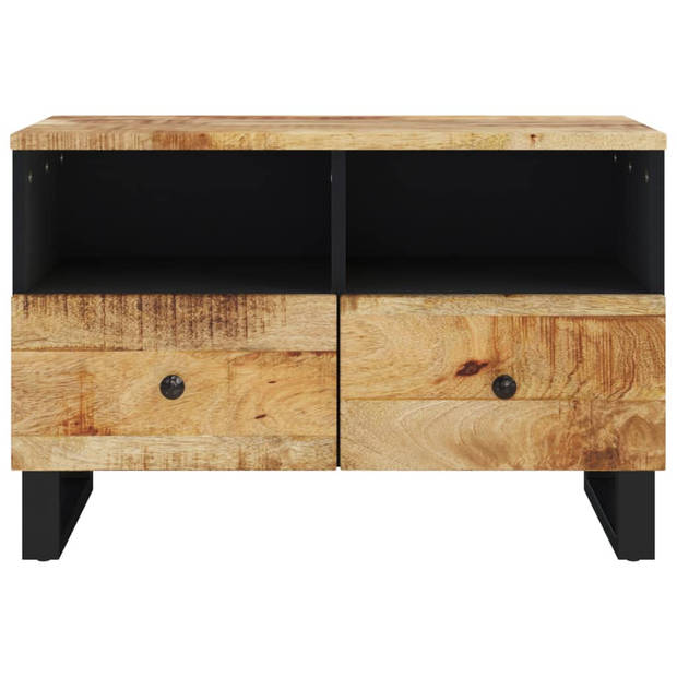 The Living Store Houten TV-meubel - Industrieel - 70x33x46 cm - Massief mangohout - bewerkt hout - ijzer