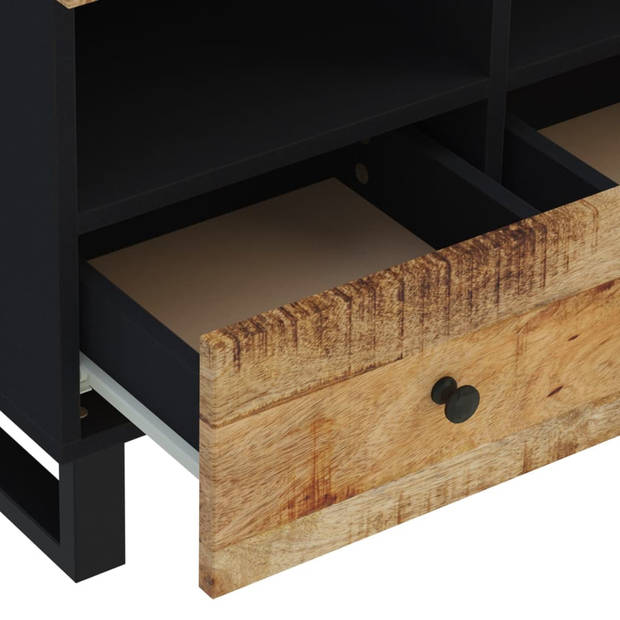 The Living Store Houten TV-meubel - Industrieel - 70x33x46 cm - Massief mangohout - bewerkt hout - ijzer