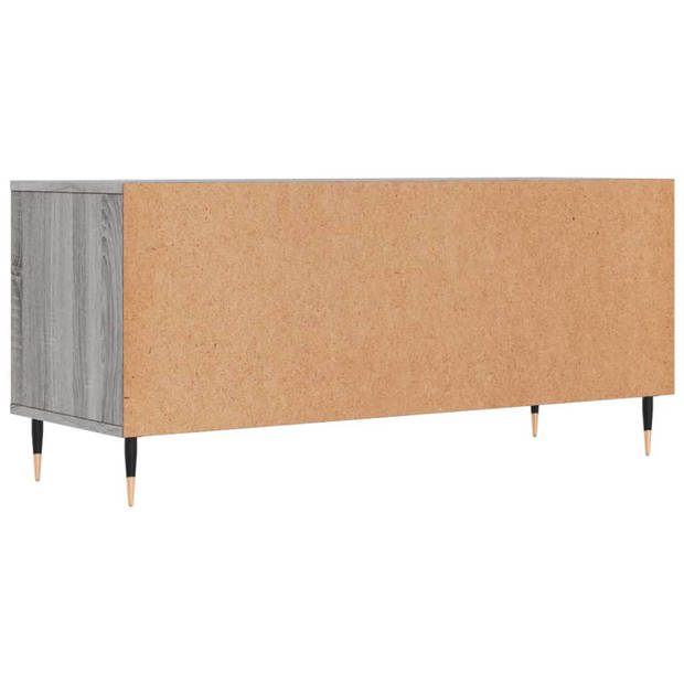 The Living Store TV-meubel - grijs sonoma eiken - 100 x 34.5 x 44.5 cm - opbergruimte - stevig materiaal