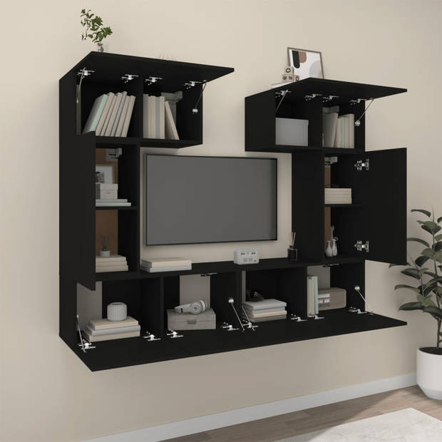 The Living Store TV-meubelset zwart - 60x30x30 cm - 30.5x30x60 cm - 80x30x30 cm