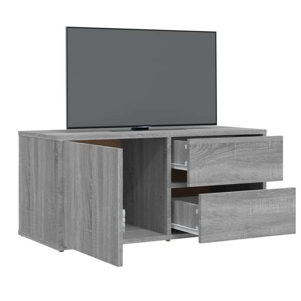 The Living Store Televisiemeubel Grijs Sonoma Eiken - 80x34x36 cm - Stevig en Praktisch