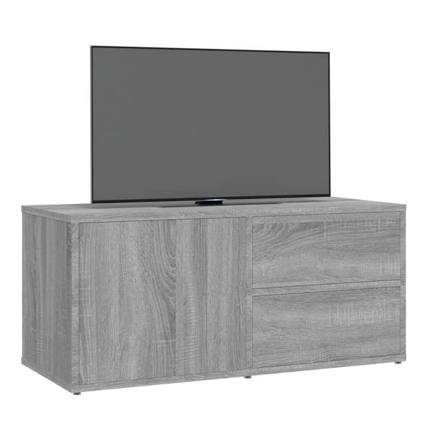 The Living Store Televisiemeubel Grijs Sonoma Eiken - 80x34x36 cm - Stevig en Praktisch