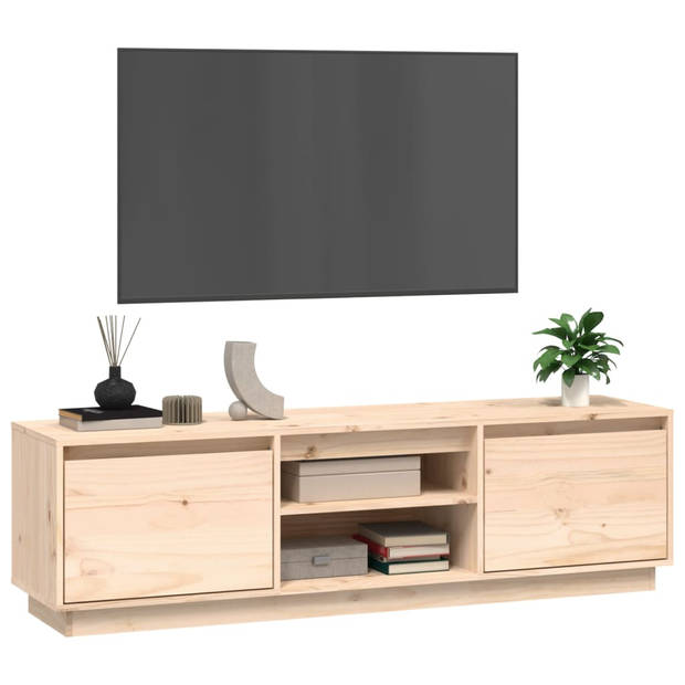 The Living Store Tv-meubel Grenenhout - naam - Kasten - 140x35x40 cm - Rustieke uitstraling