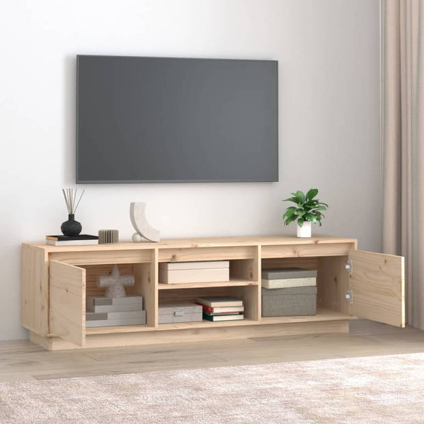 The Living Store Tv-meubel Grenenhout - naam - Kasten - 140x35x40 cm - Rustieke uitstraling