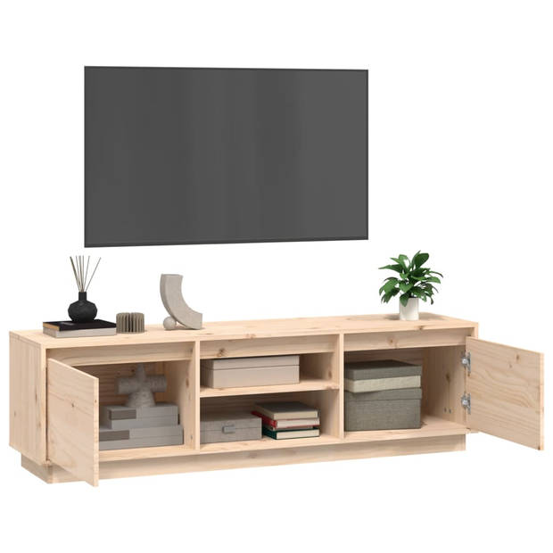 The Living Store Tv-meubel Grenenhout - naam - Kasten - 140x35x40 cm - Rustieke uitstraling