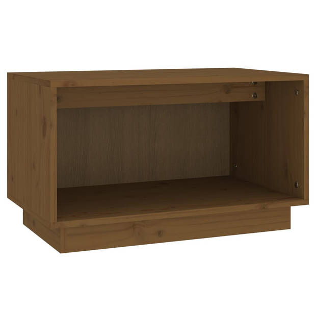 The Living Store Zwevende TV-meubel - Grenenhout - Honingbruin - 60x35x35 cm