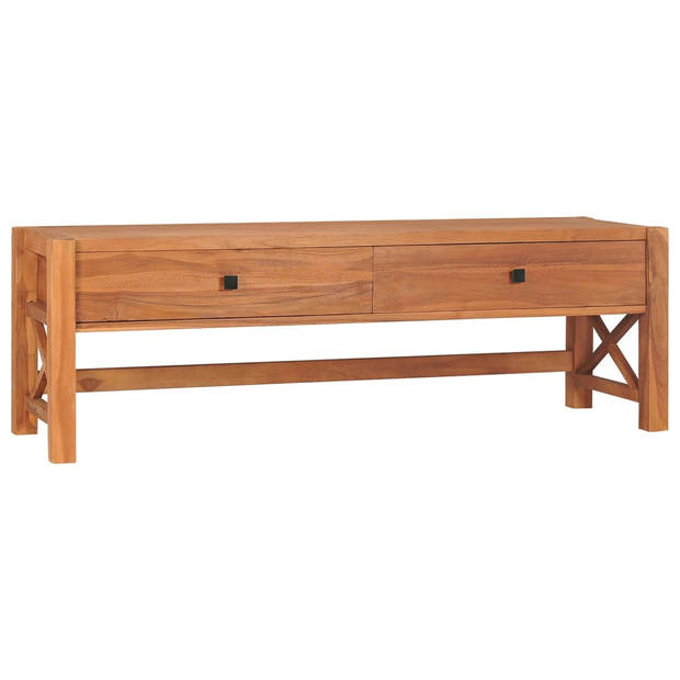 The Living Store Houten TV-meubel - Teakhout - 120 x 40 x 45 cm - Rustiek design