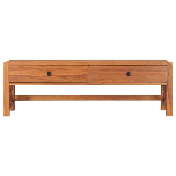 The Living Store Houten TV-meubel - Teakhout - 120 x 40 x 45 cm - Rustiek design