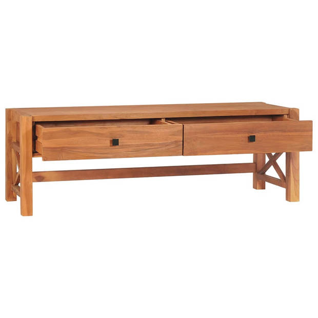 The Living Store Houten TV-meubel - Teakhout - 120 x 40 x 45 cm - Rustiek design