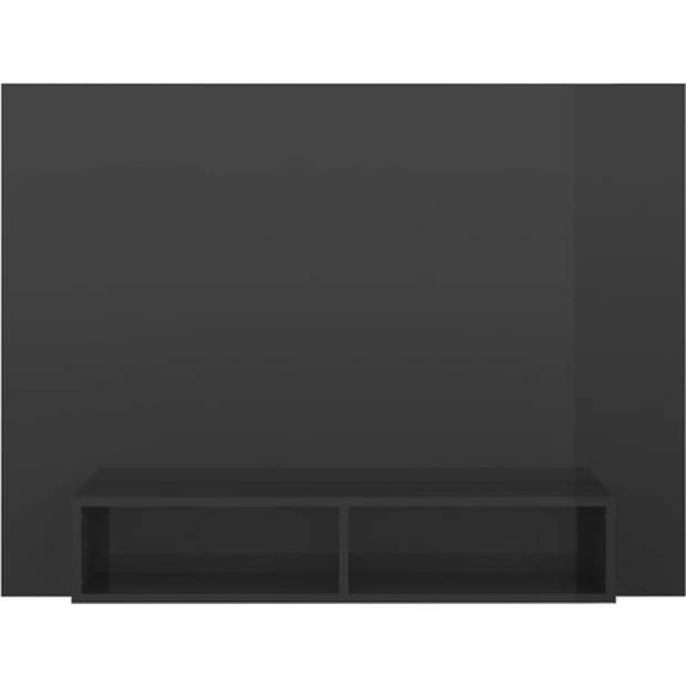 The Living Store Tv-wandmeubel - Hifi-kast - Hoogglans grijs - 120 x 23.5 x 90 cm - Montage vereist