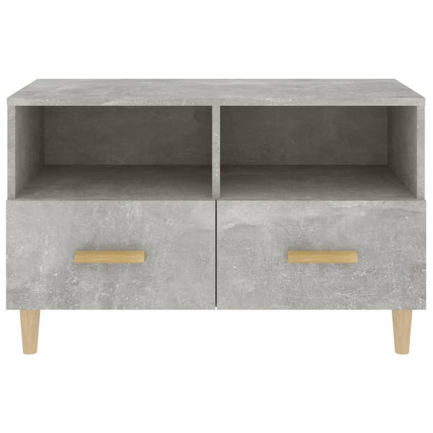 The Living Store TV-meubel - Klassiek - Betongrijs - 80 x 36 x 50 cm - Bewerkt hout