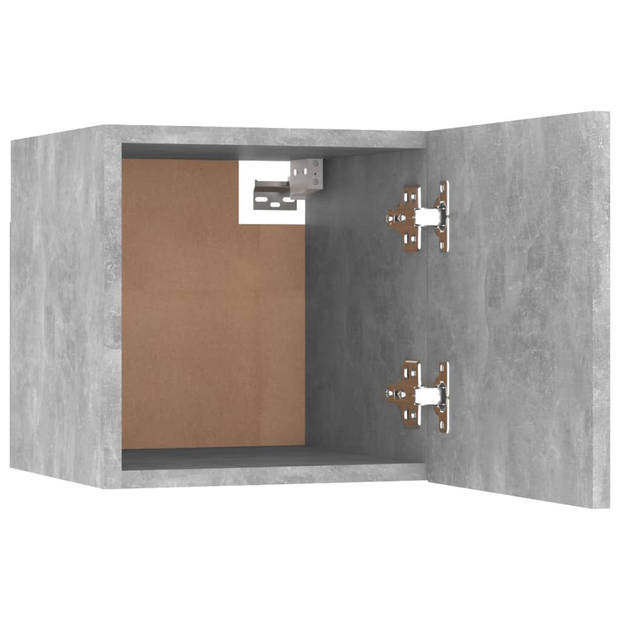 The Living Store Slaapkaastje Betongrijs - 30.5 x 30 x 30 cm - Wandmontage - Openende deur links of rechts