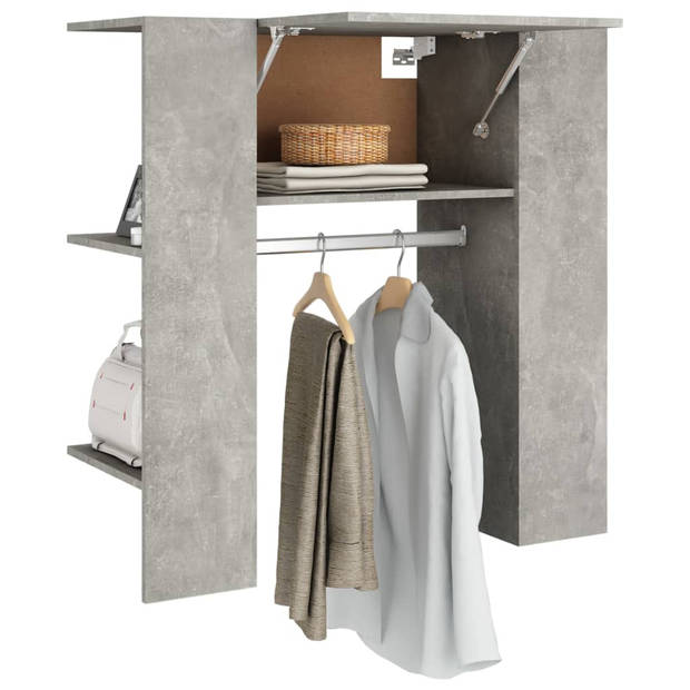 The Living Store Gangkast Moderne Halmeubel - Betongrijs - 97.5 x 37 x 99 cm - Opbergruimte