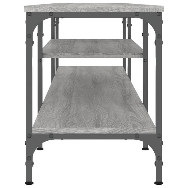 vidaXL Tv-meubel 201x35x45 cm bewerkt hout en ijzer grijs sonoma eiken