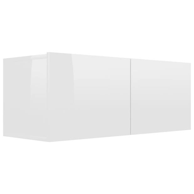 The Living Store TV-meubelset - Hoogglans wit - 4x 80x30x30 cm - 2x 60x30x30 cm