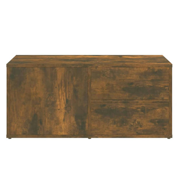 The Living Store TV-meubel Smoked Oak 80x34x36cm - Stevig en praktisch houten televisiemeubel