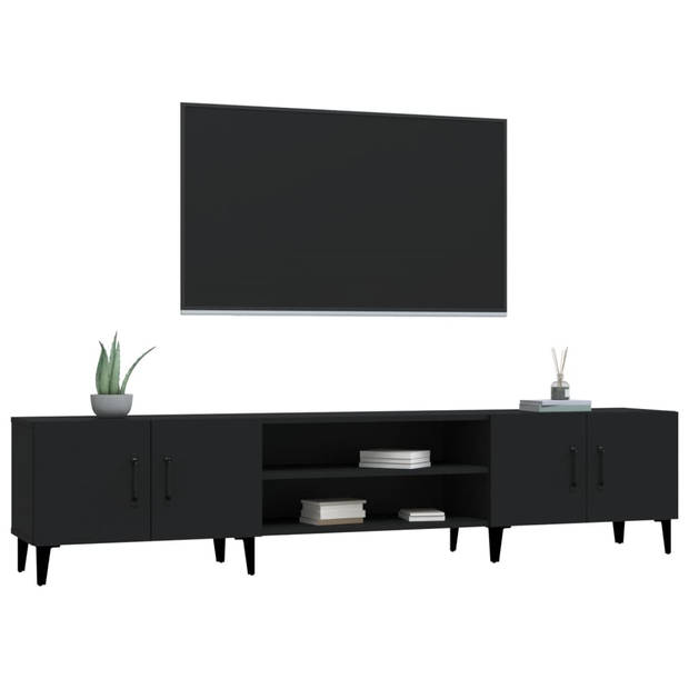 vidaXL Tv-meubel 180x31,5x40 cm bewerkt hout zwart