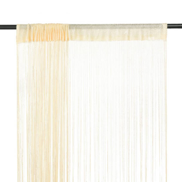 The Living Store - Vliegengordijnen - 140 x 250 cm - 100% polyester - Crème kleur